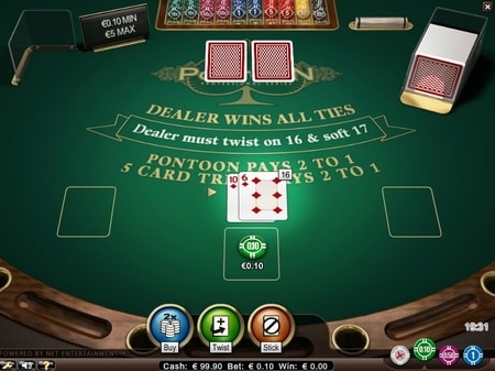 Pontoon blackjack screenshot